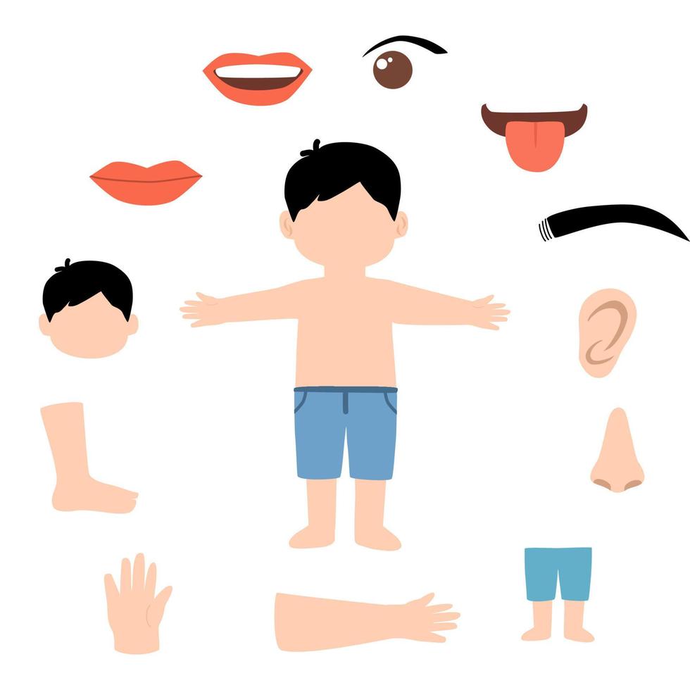 Body Parts Boy Illustration vector