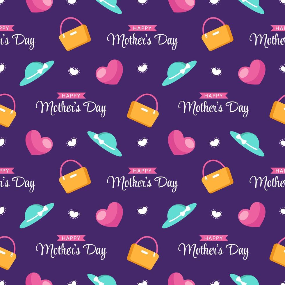 Happy Mother Day Seamless Pattern Design in Element Decoration Template Hand Drawn Cartoon Flat Illustration vector