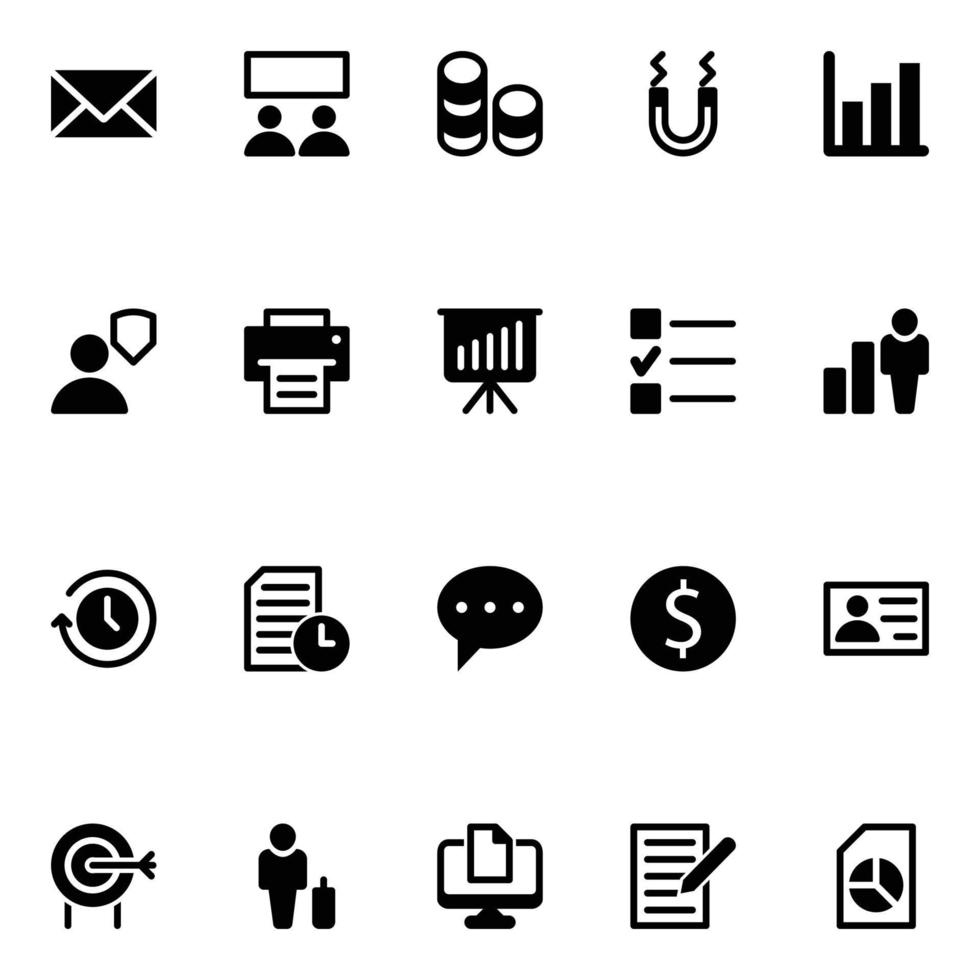 Glyph icons for Project management. vector