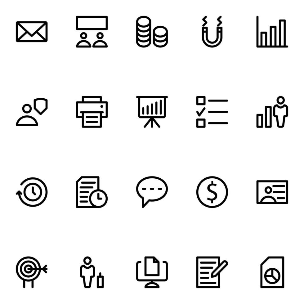 Outline icons for Project management. vector