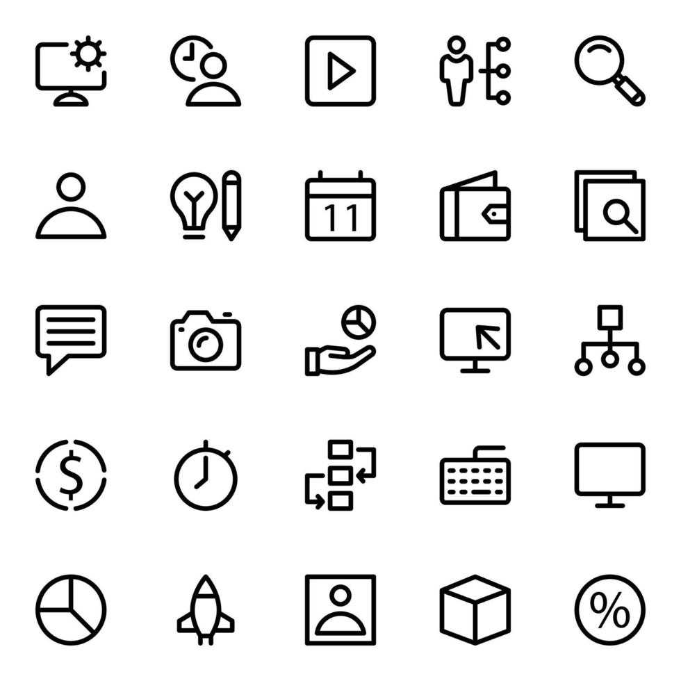 Outline icons for Project management. vector