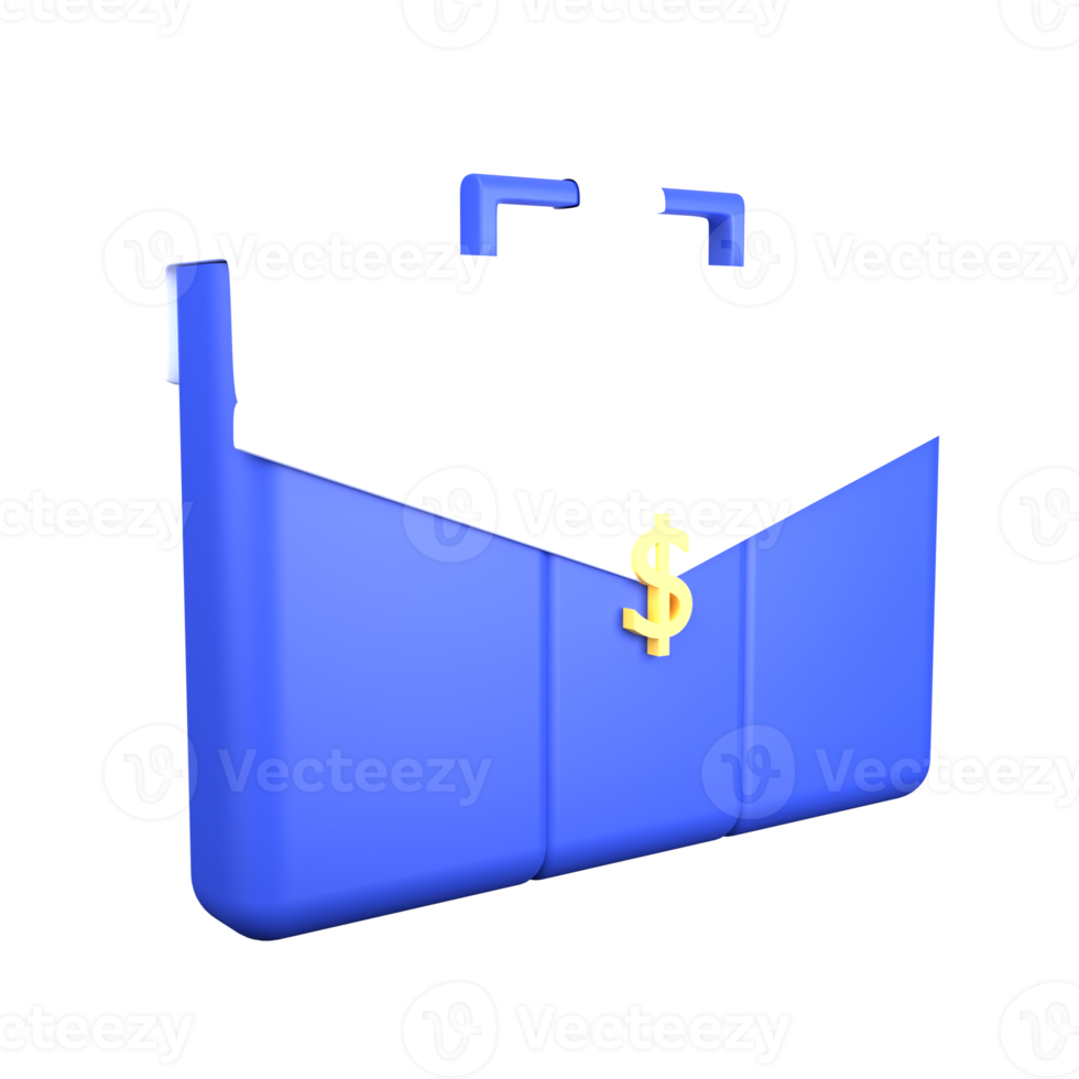 3d illustration briefcase isolated on the transparent background png