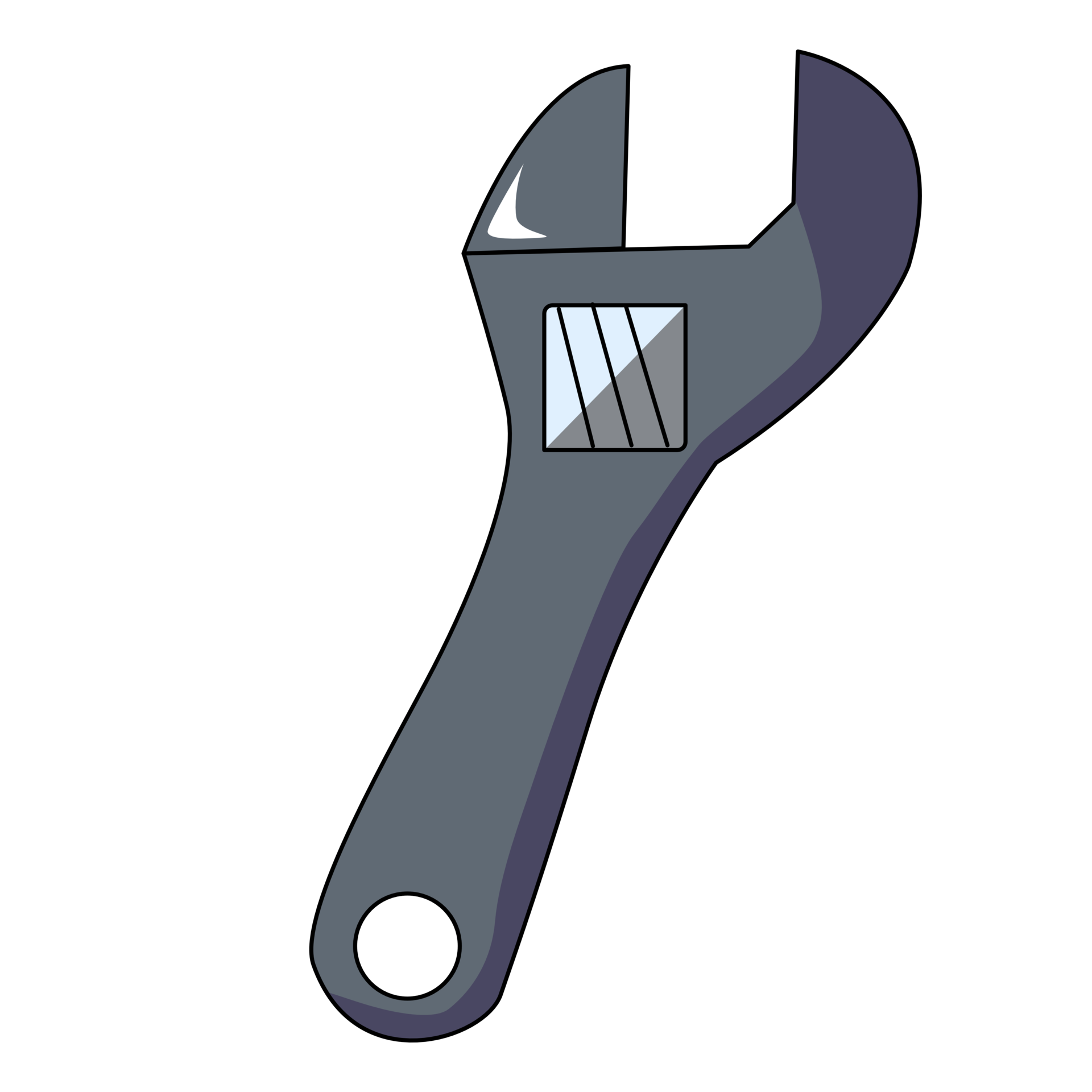 Adjustable wrench glyph icon, tool and repair, monkey wrench sign