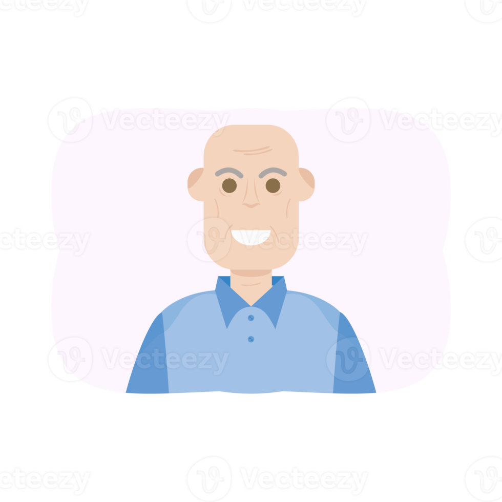 The Elderly Seventies Grandfather Character Face Old Man Smile png