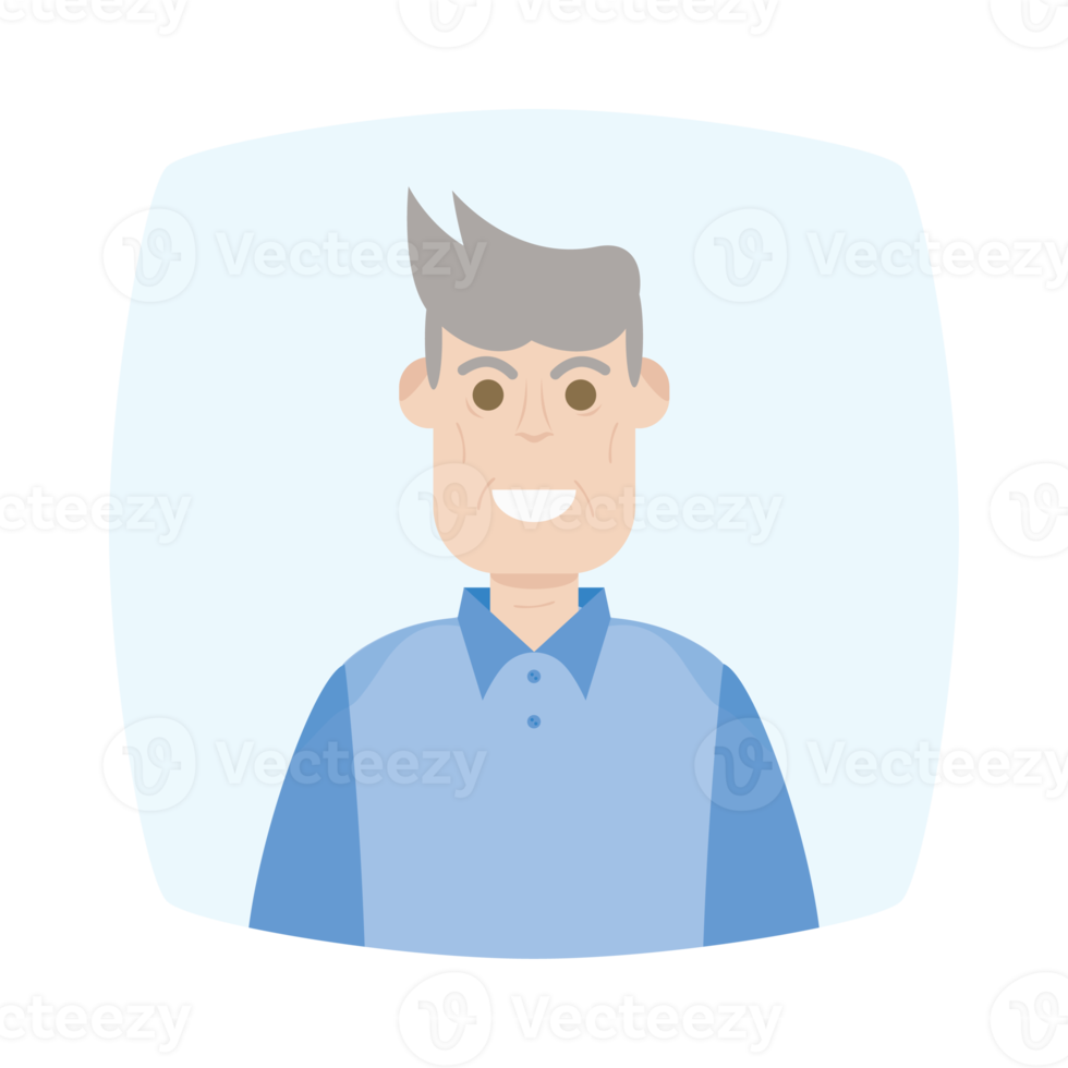 The Elderly Seventies Grandfather Character Face Old Man Smile png