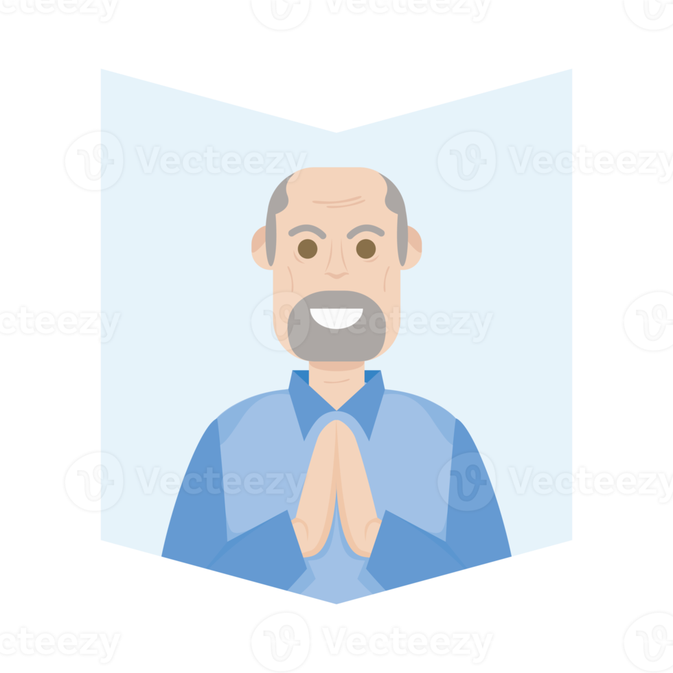 The Elderly Seventies Grandfather Character Face Old Man Smile png