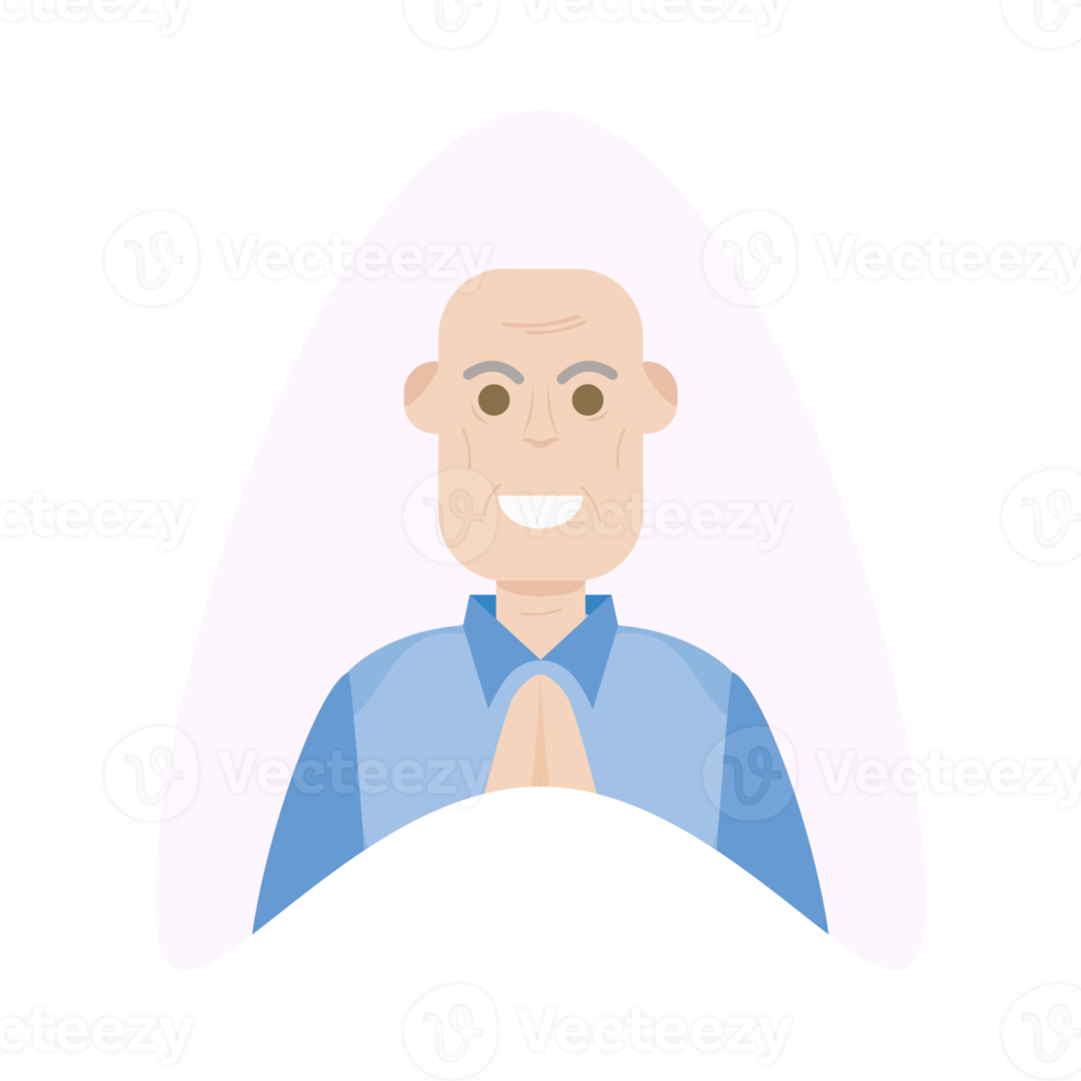 il anziano anni settanta nonno personaggio viso vecchio uomo Sorridi png