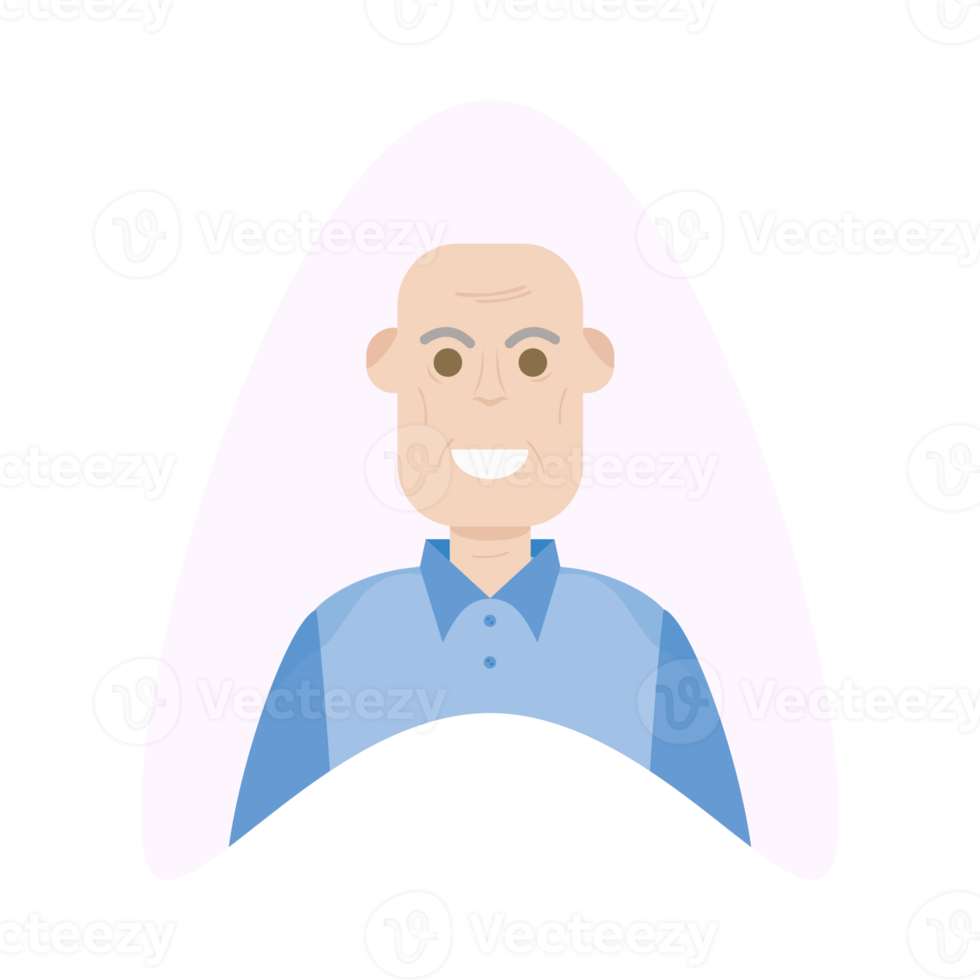 The Elderly Seventies Grandfather Character Face Old Man Smile png