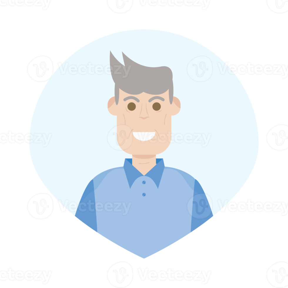 The Elderly Seventies Grandfather Character Face Old Man Smile png