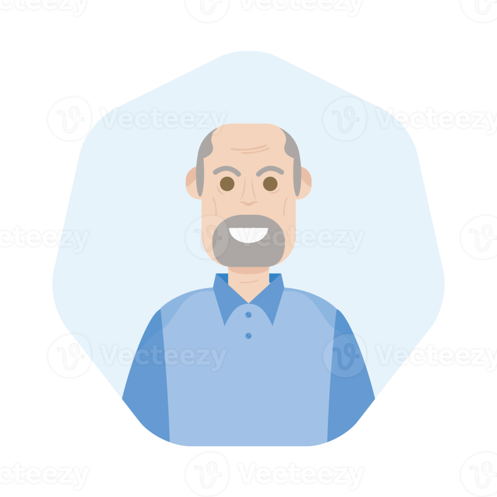 The Elderly Seventies Grandfather Character Face Old Man Smile png