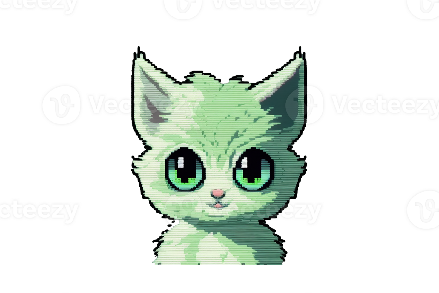 Pixel Katze, Katze Symbol auf transparent Hintergrund, Kunst Katze. generativ ai png