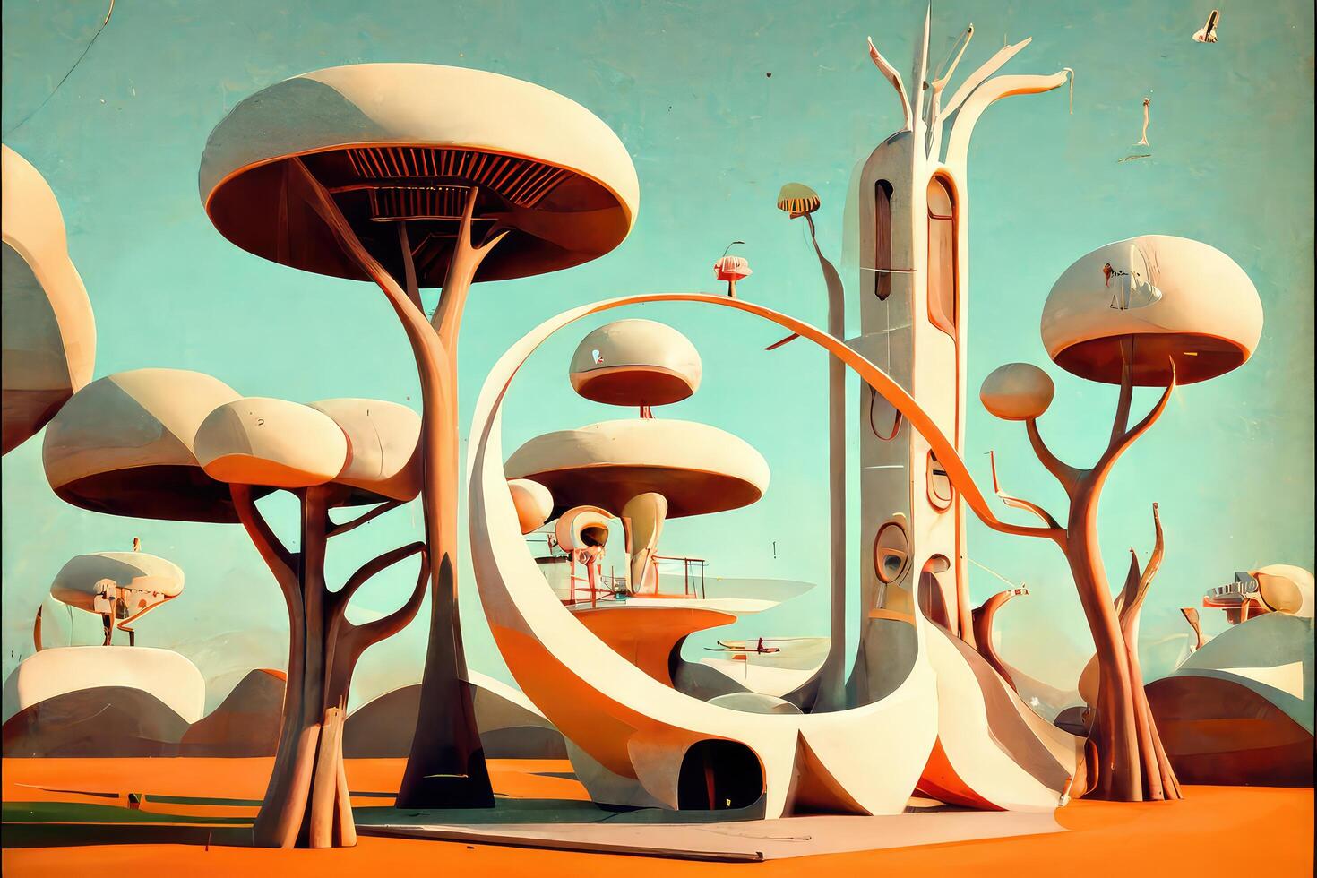 Flat design of futuristic playground. photo