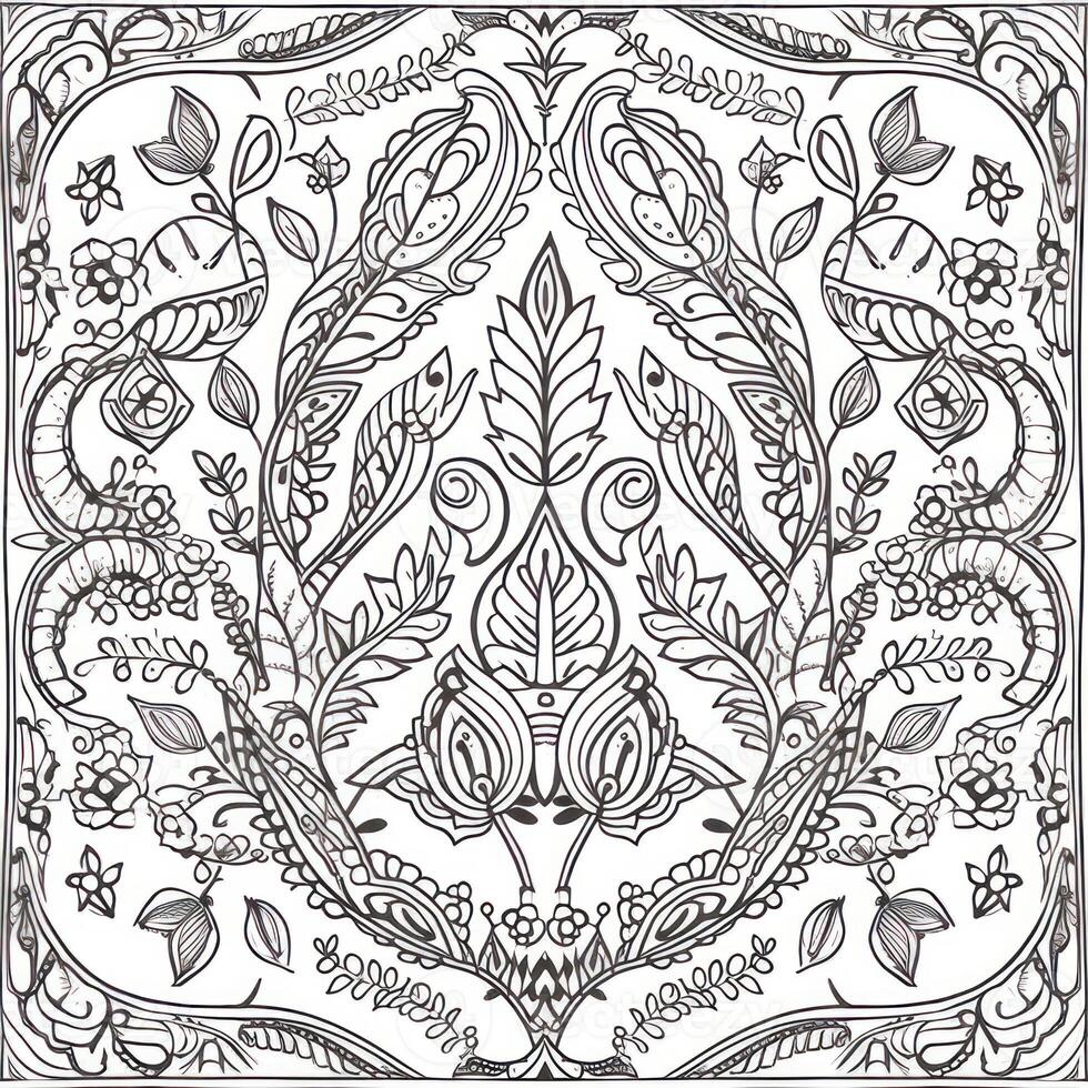 A pattern based on madhubani painting photo