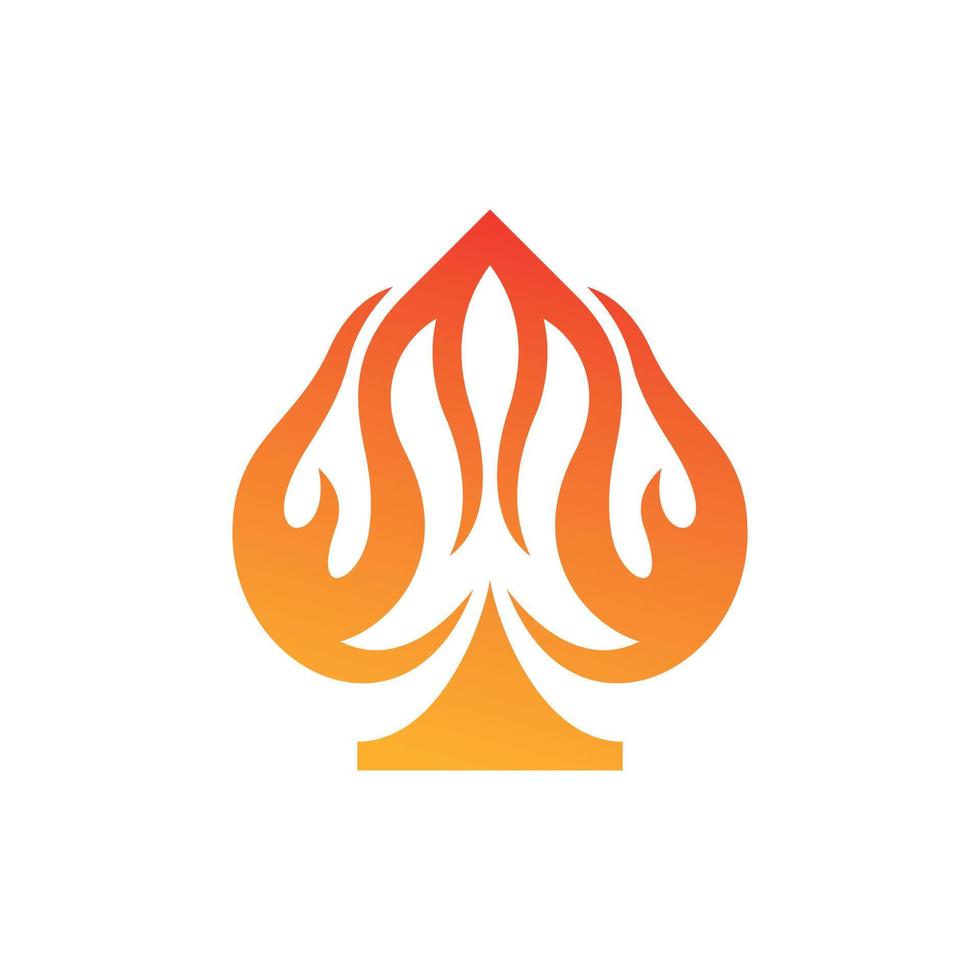 Spade warm fire creative logo vector