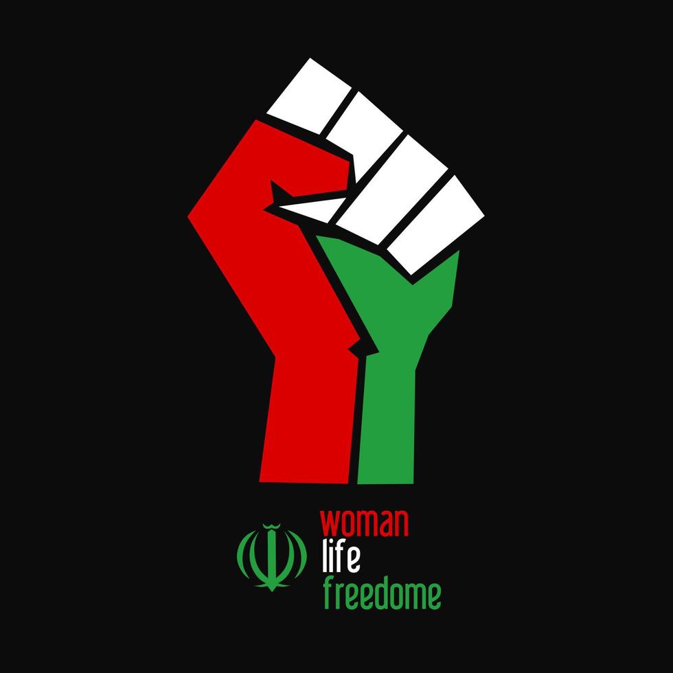 ilustración vector de mano gesto,poder símbolo, gratis iraní mujer
