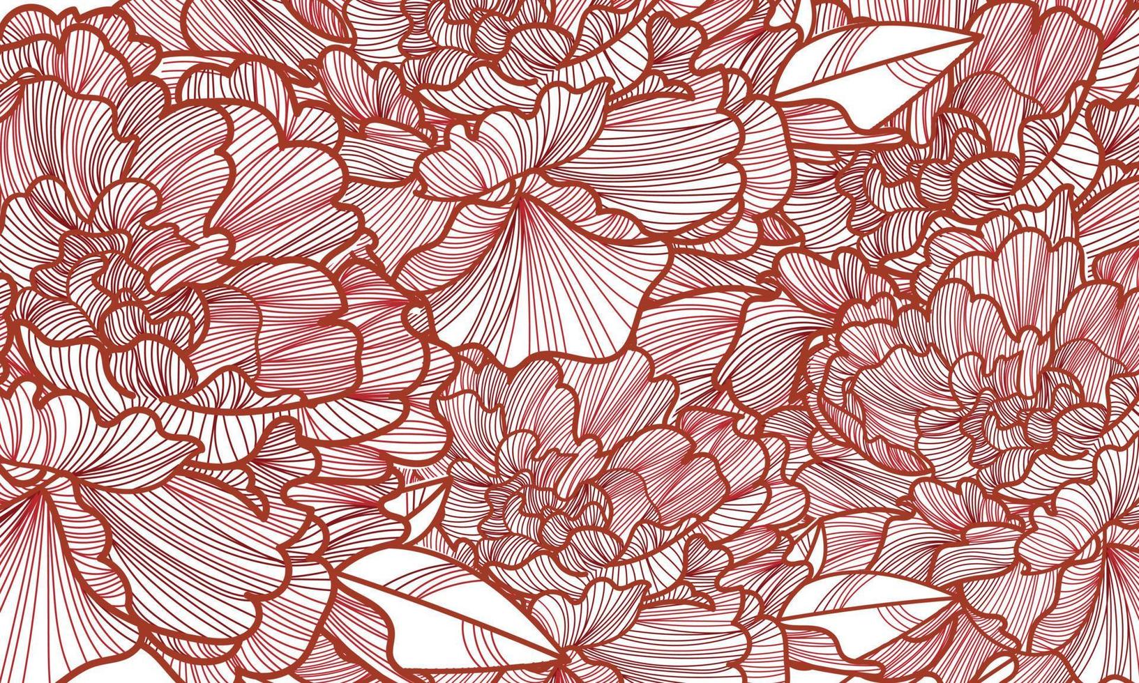 Vector art deco luxury flower line pattern