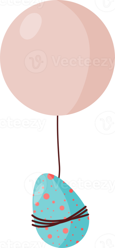 Flying Blue Egg on Air Balloons. PNG