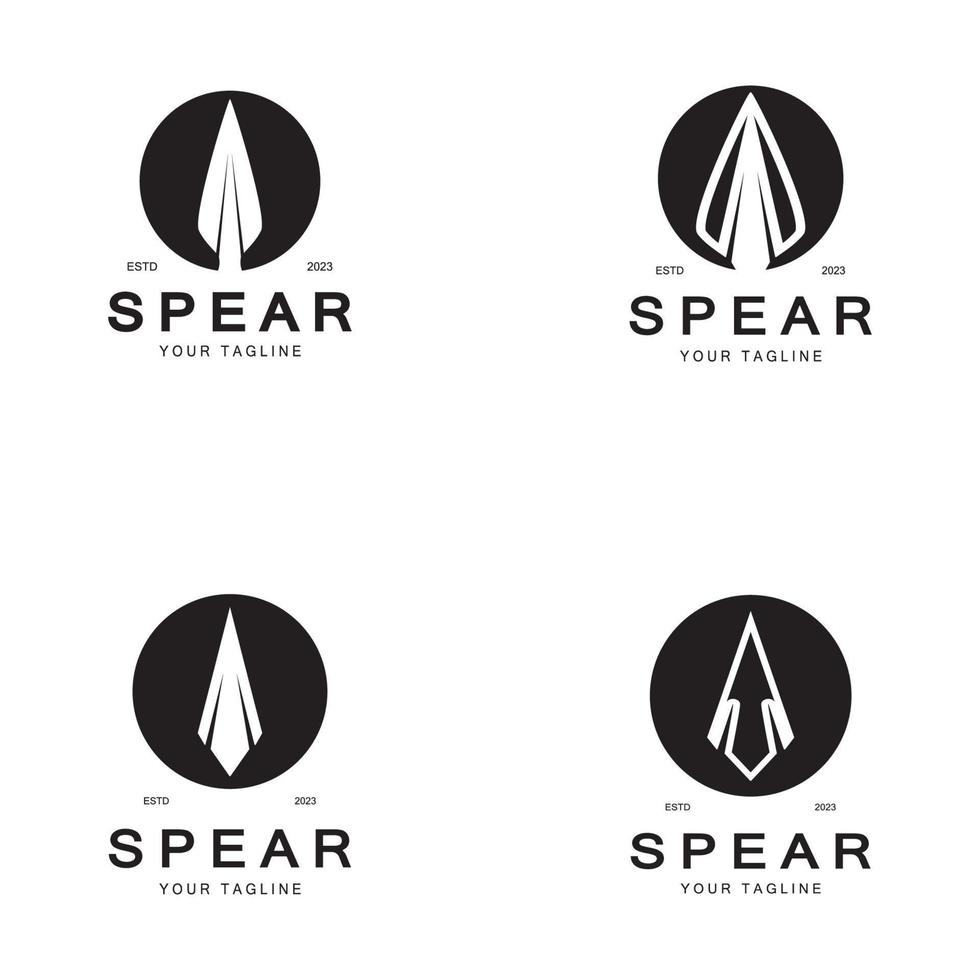 Spear logo icon vector illustration design.Head spear logo vintage illustration design vector