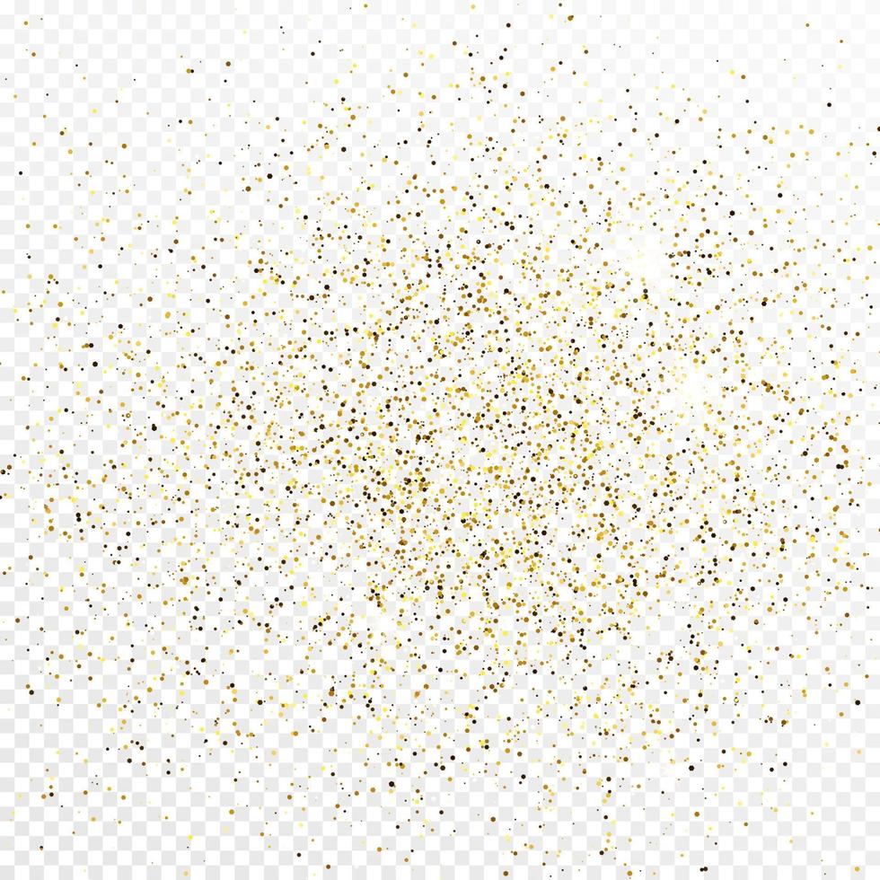 oro Brillantina papel picado fondo aislado en blanco antecedentes. celebración textura con brillante ligero efecto. vector ilustración.