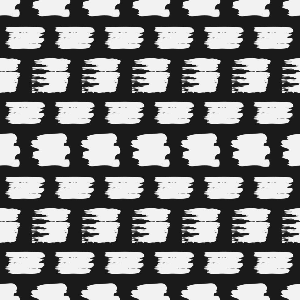 Seamless pattern with white hand drawn scribble smear on dark background. Abstract grunge texture. Vector illustration
