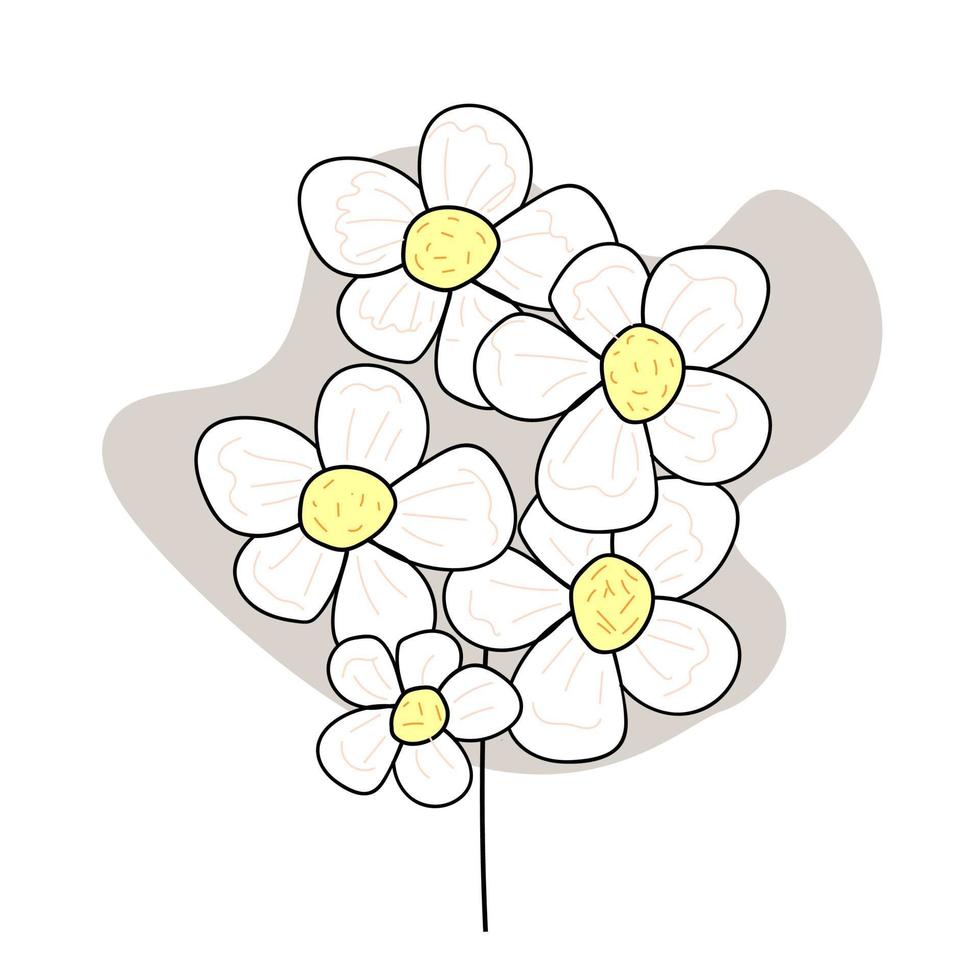 Hand drawn abstract doodle flowers vector