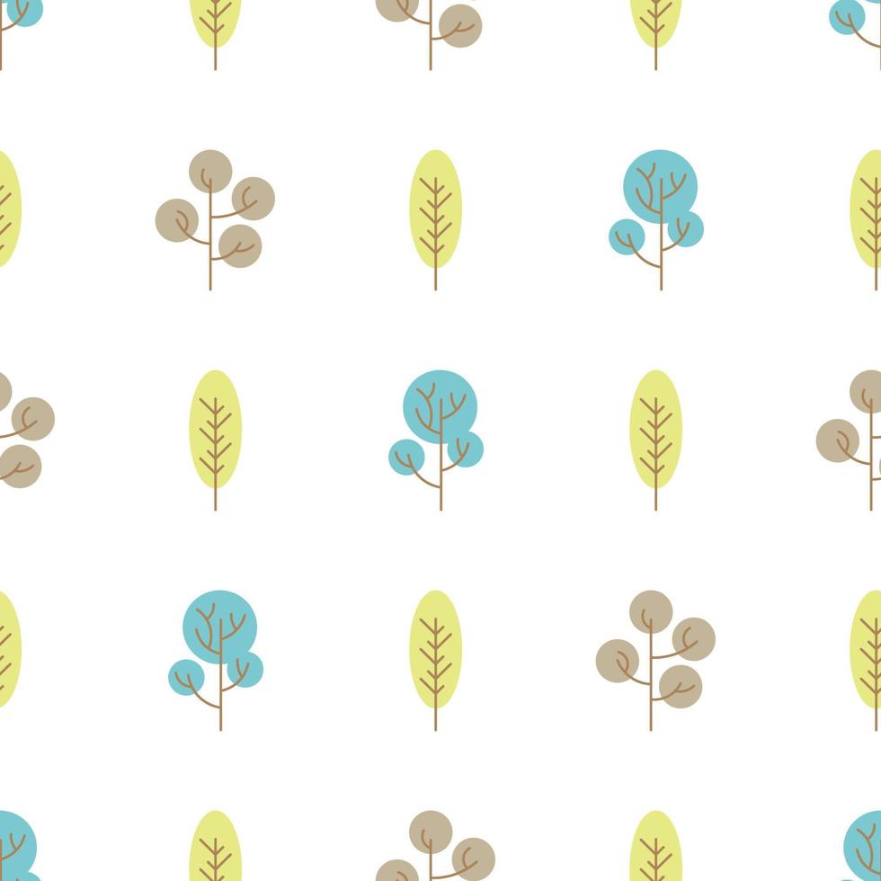 patrón sin costuras con árboles de colores sobre fondo blanco. ilustración vectorial vector
