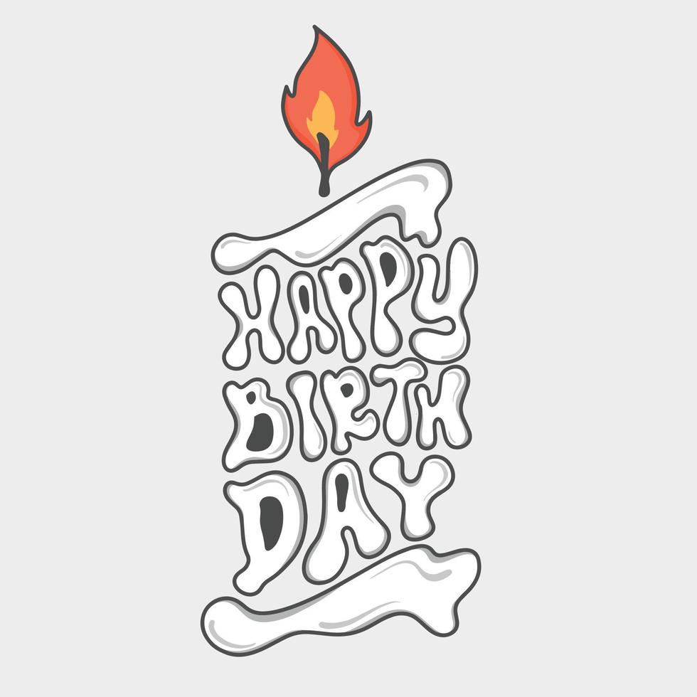 happy birthday lettering vector