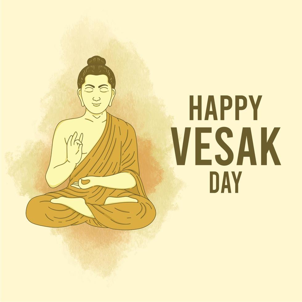 flat vesak day illustration vector