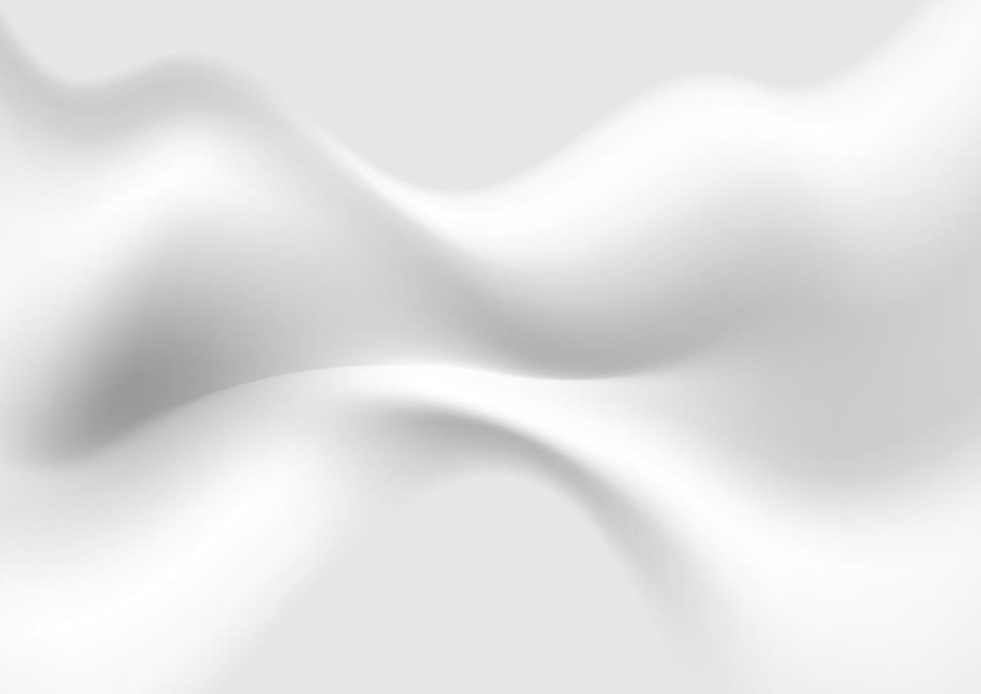 Abstract grey white flowing wavy gradient background vector