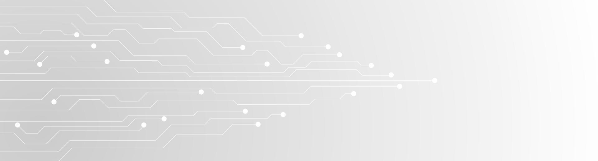 Tech grey futuristic circuit board abstract banner vector