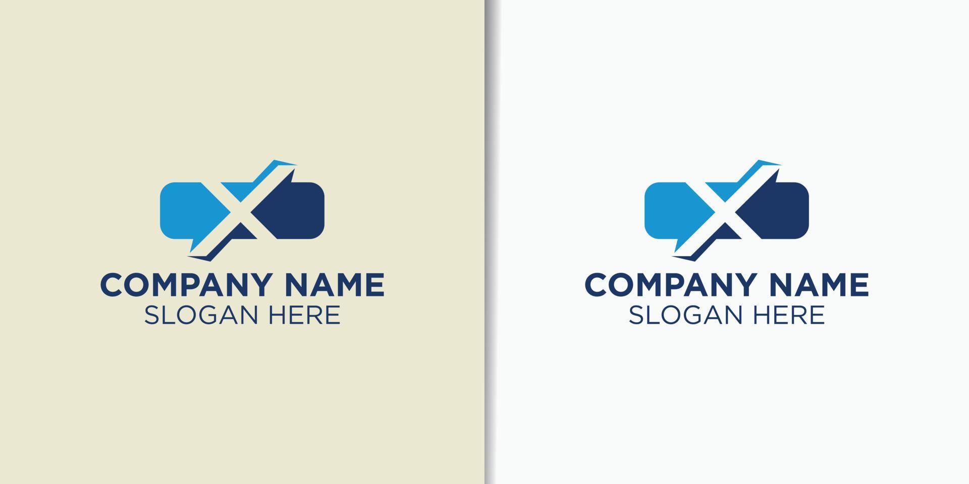letter x simple logo design vector