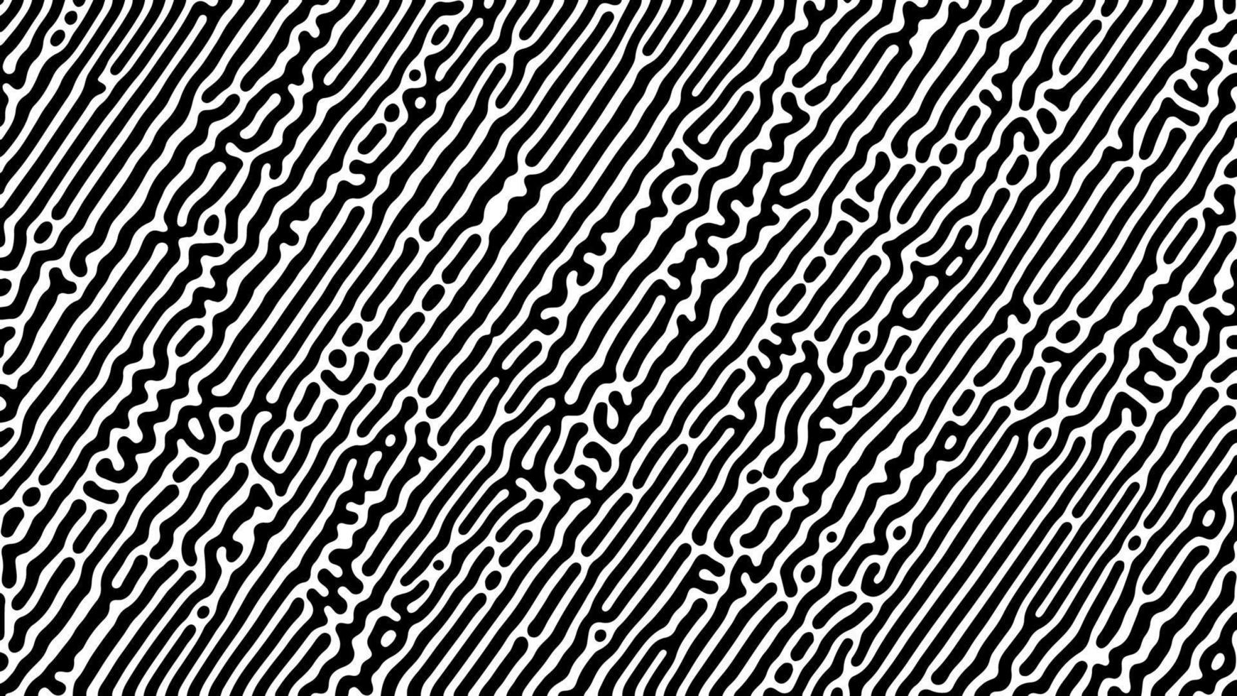 Monochrome Turing reaction background. Abstract diffusion pattern with chaotic shapes. Vector illustration.