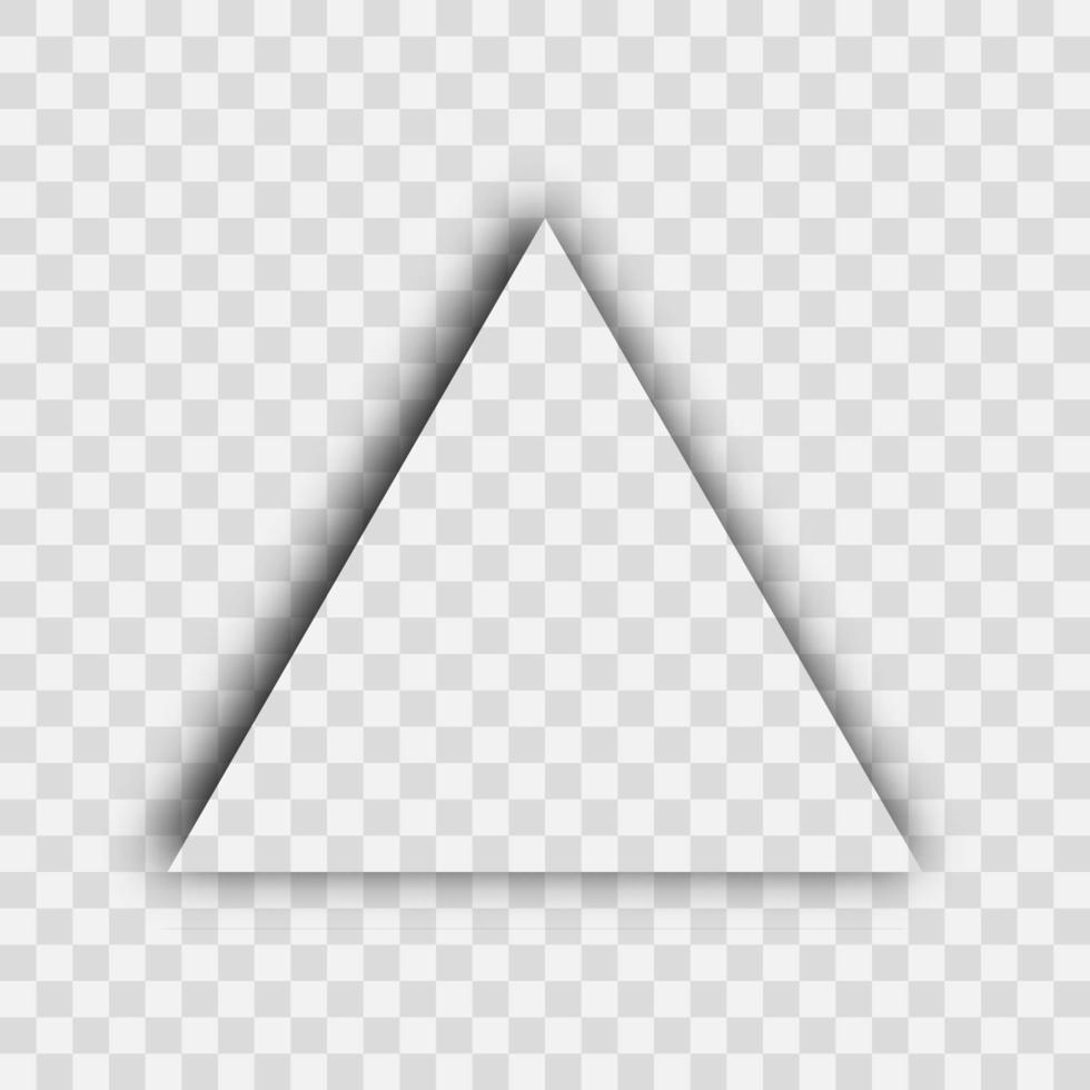 Dark transparent realistic shadow. Triangle shadow isolated on background. Vector illustration.