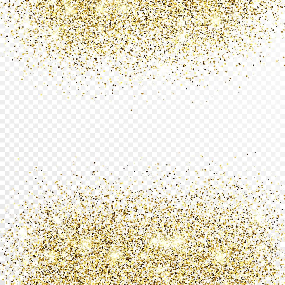 Gold glitter confetti backdrop. Celebratory texture with shining light effect. Vector illustration.