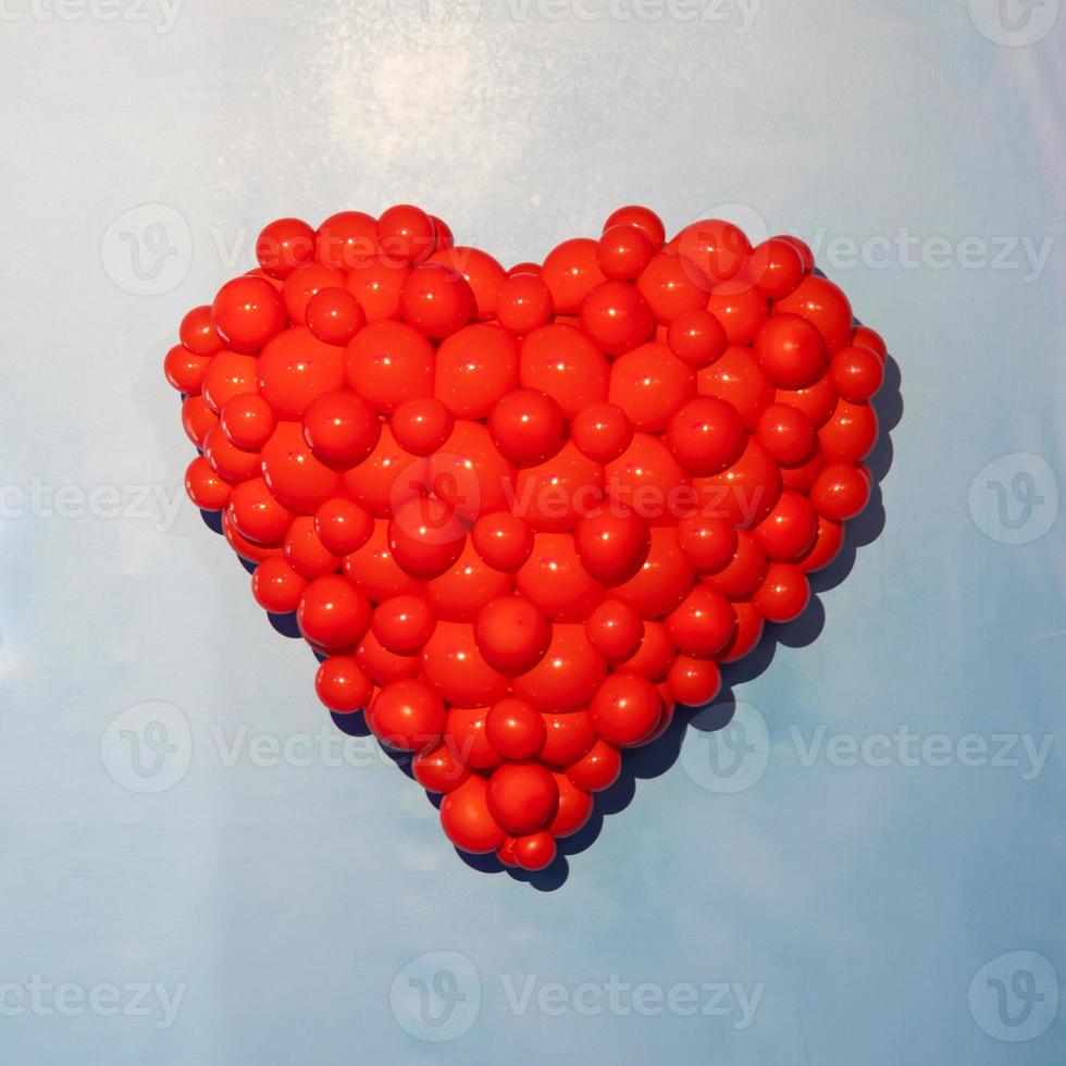 Red heart - symbol of love, romantic, celebration. Concept with copy space. photo
