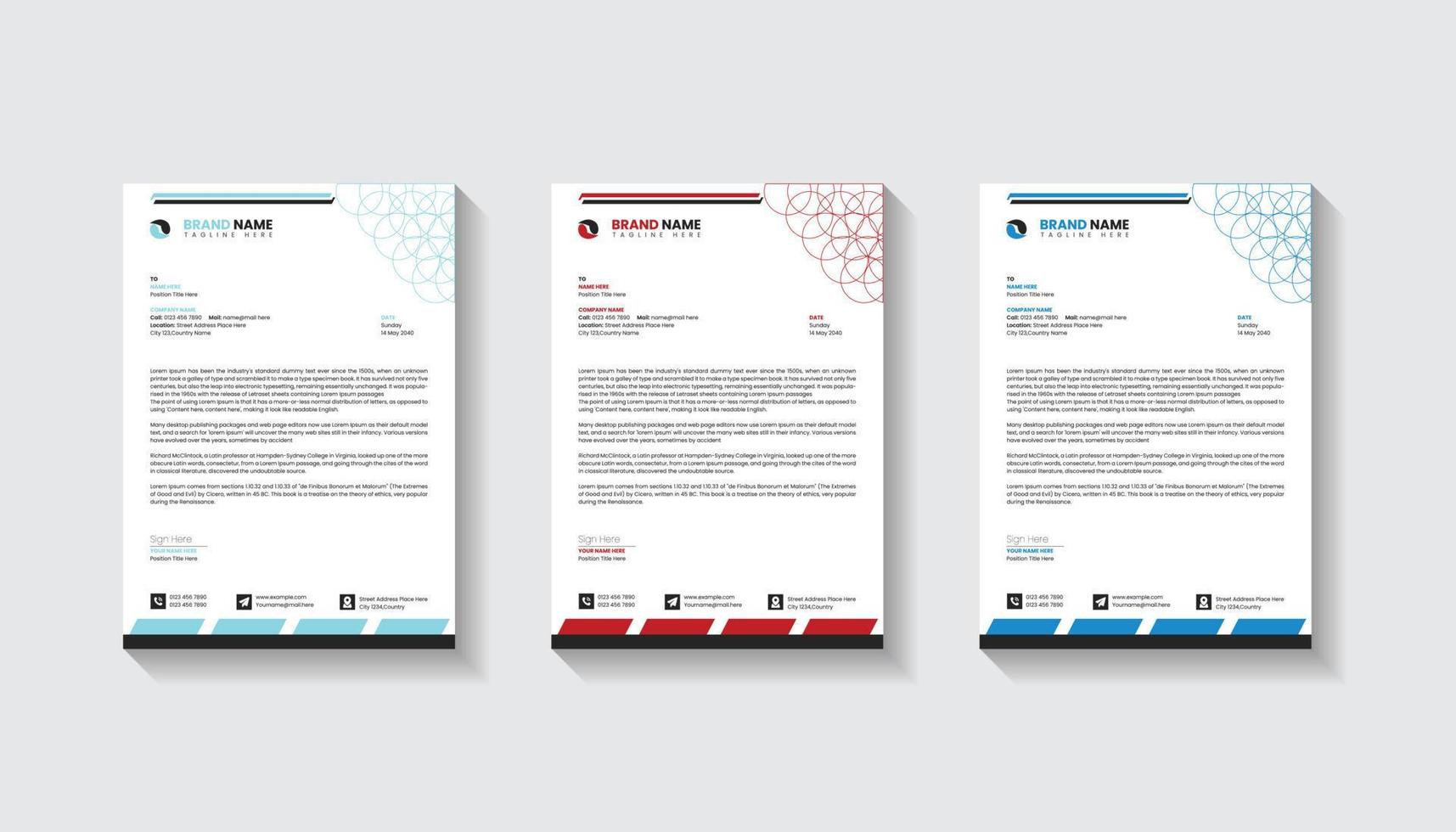 Creative and modern business letterhead design template vector