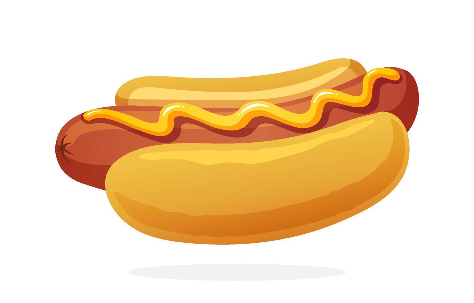 Hot dog with mustard vector