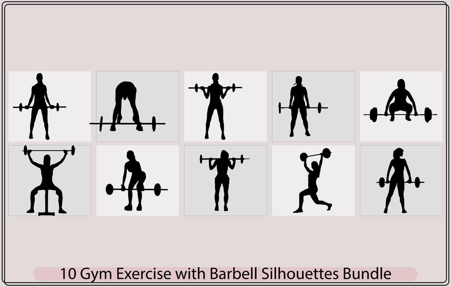 Woman with barbell Silhouette vector