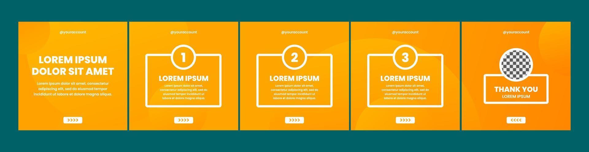 carousel or microblog layout template for social media posts. social media template with orange color vector