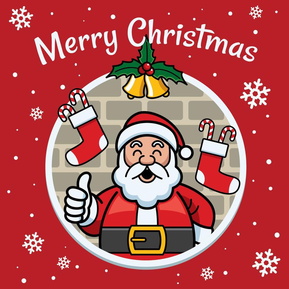 christmas illustration with happy santa claus vector