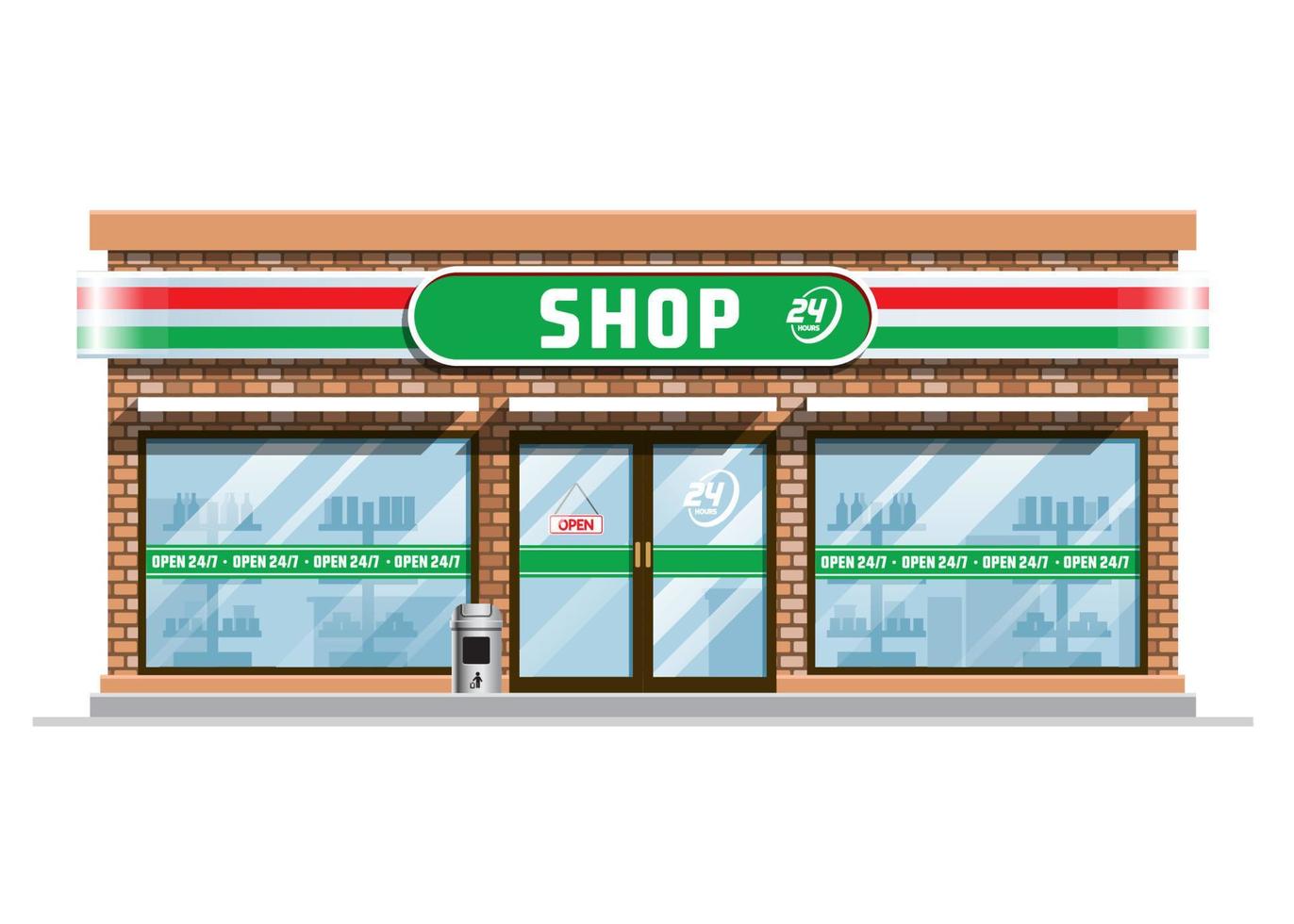 convenience store in vintage architecture style vector