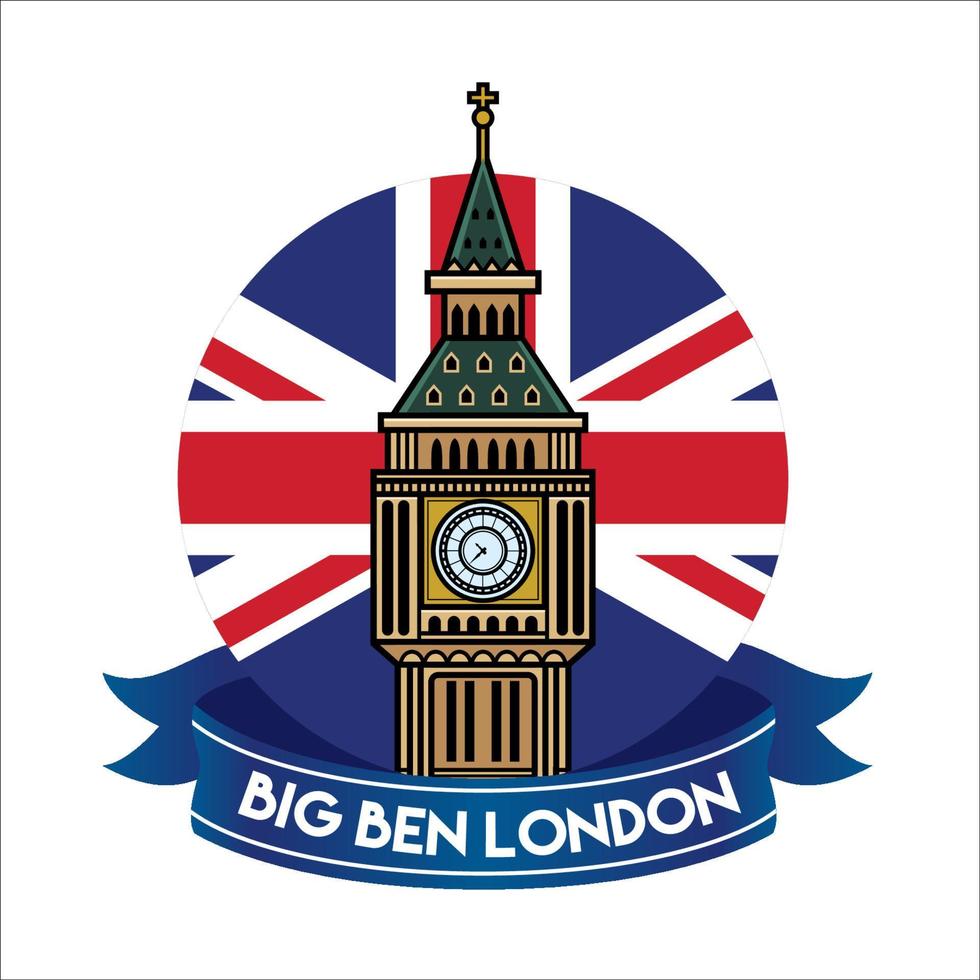 london's big ben badge vector