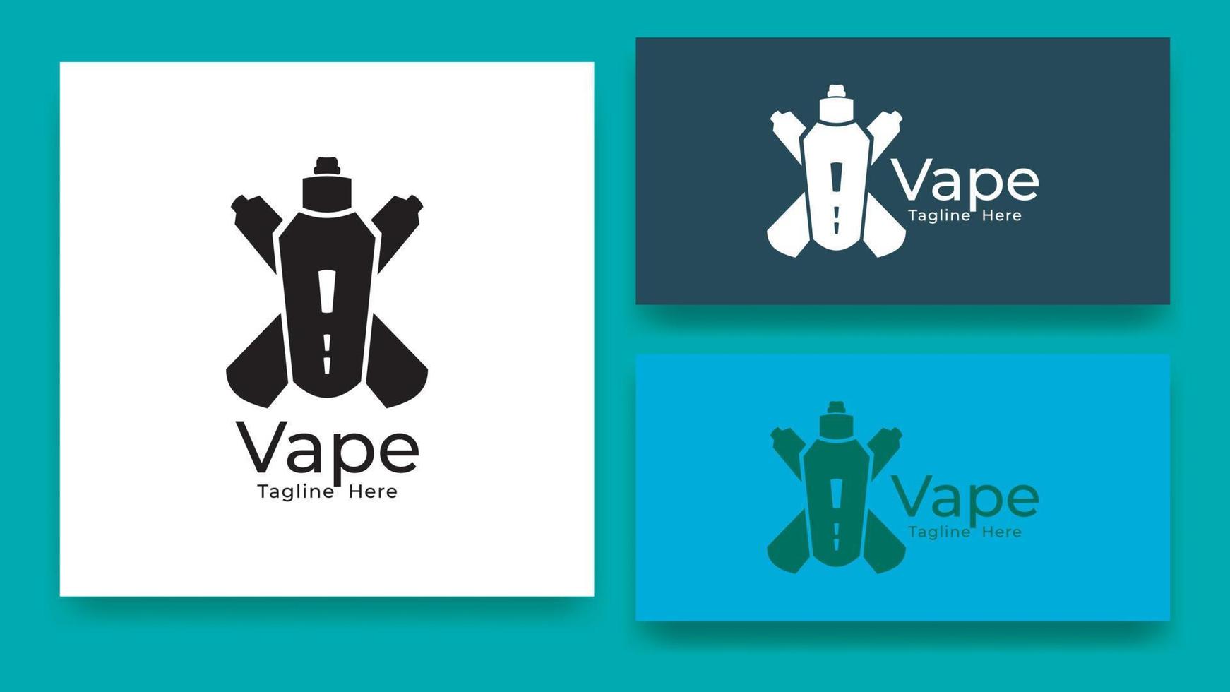 Vape set, e-cigarette logo, emblem and badge isolated on white background. Vector illustration.