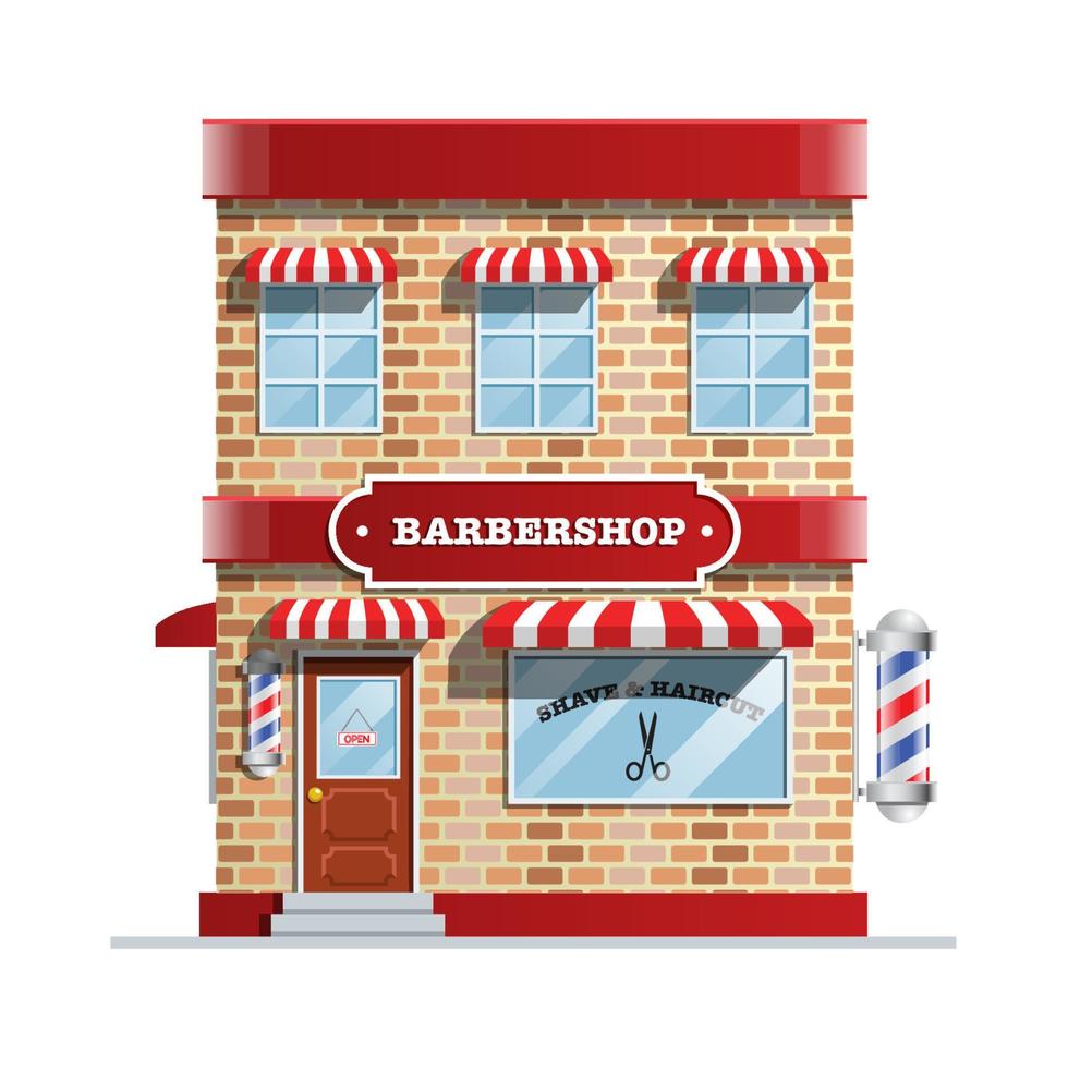 barbershop building in vintage style architecture design vector