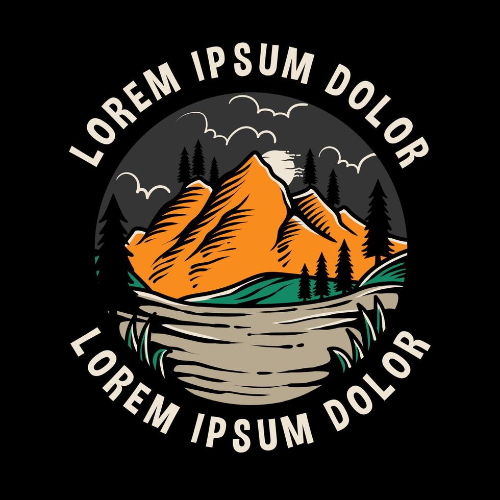 wildlife mountain adventure logo illustration vector