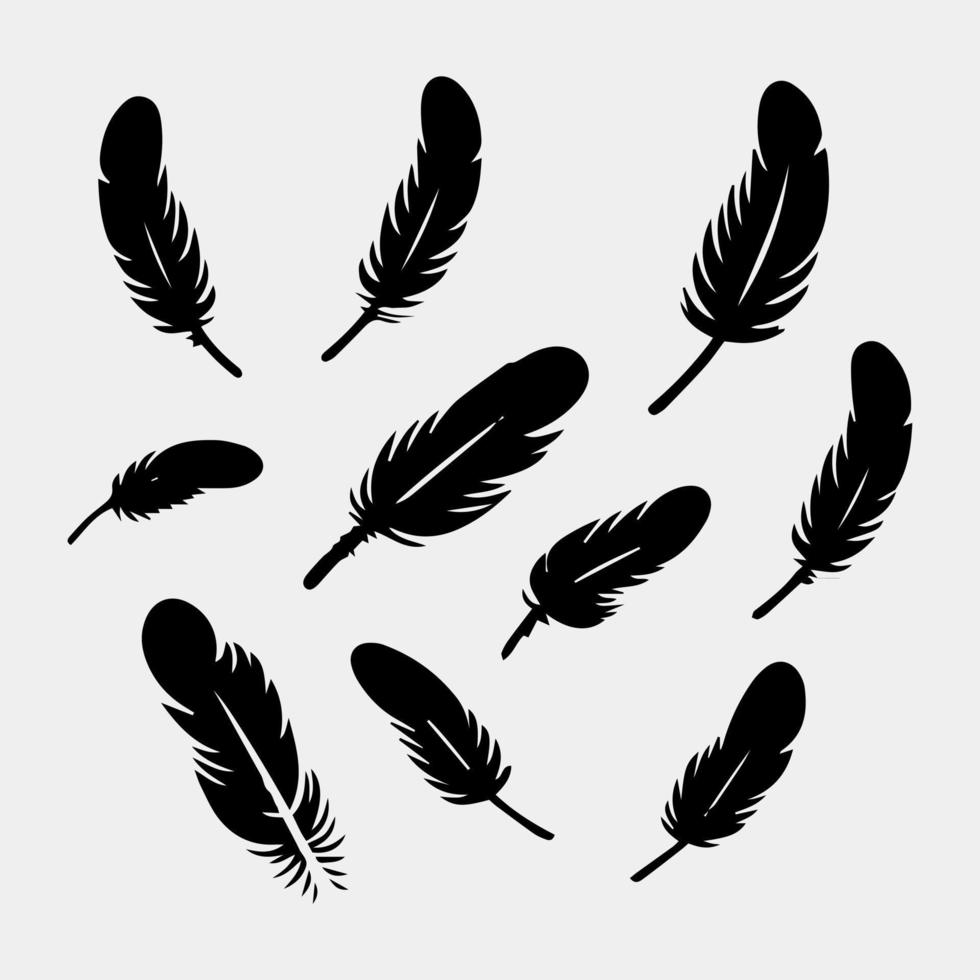 set of feathers vector design