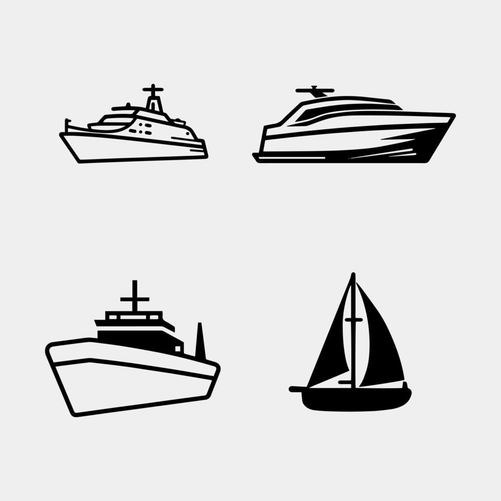 set of ships vector design isolated on white