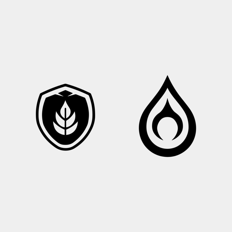 shield drop icon logo design vector
