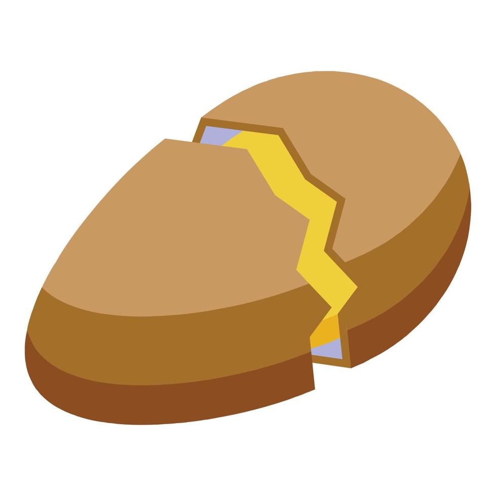 Cracked egg icon isometric vector. Chick bird vector