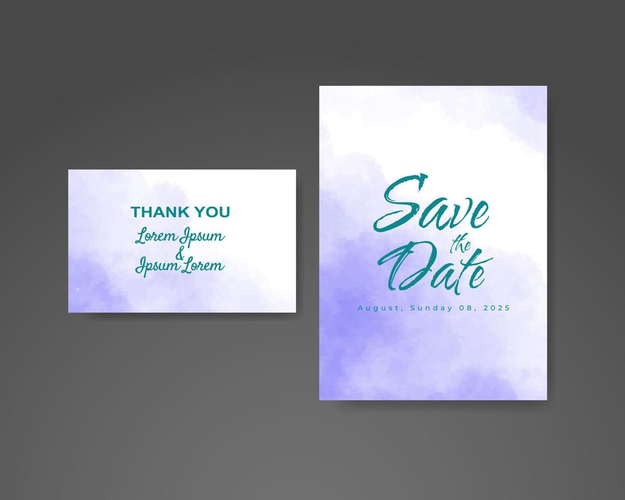 Wedding invitation with abstract watercolor background vector